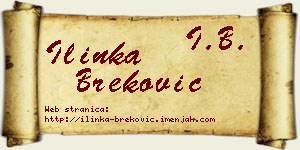 Ilinka Breković vizit kartica